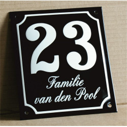Emaille Huisnummer Gebold 16x19cm