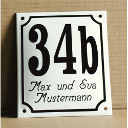 Emaille Huisnummer Gebold 16x19cm
