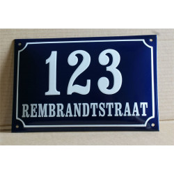 Emaille Huisnummer Gebold 30x20cm