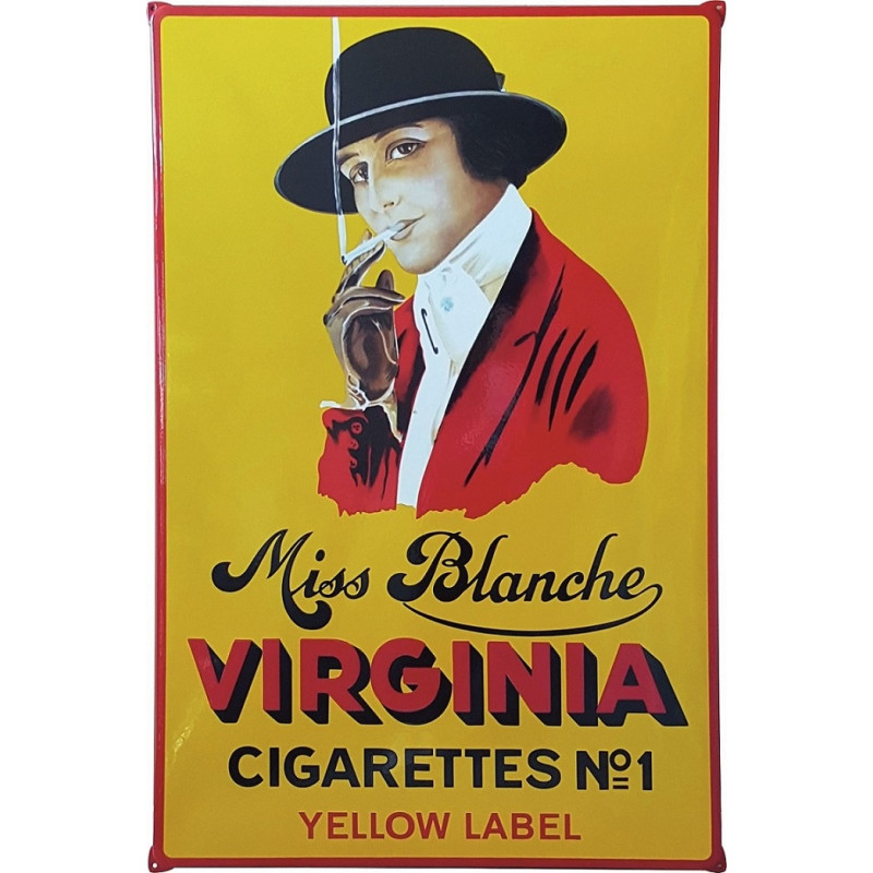 Miss Blanche Virginia Cigarettes No 1 Emaille Bord 80x120cm met Oren