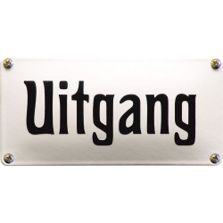 Emaille Horeca Bord Uitgang 20x10cm