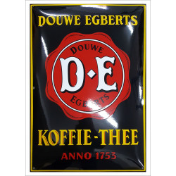 Douwe Egberts Koffie-Thee Emaille Bord 50x70cm gebold - Emaille Kopie