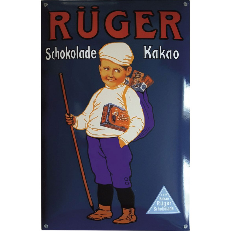 Rüger Hansi Schokolade Kakao Emaillebord 35x50cm