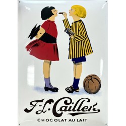 F-L Cailler's Chocolat Au Lait 50x70cm Emaille Bord gebold - Emaille Kopie