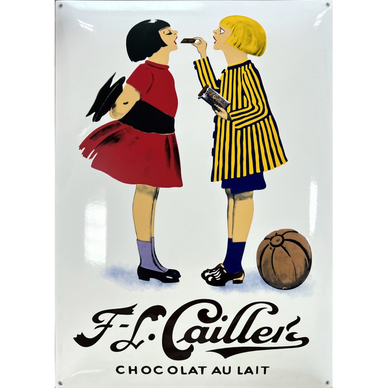 F-L Cailler's Chocolat Au Lait 50x70cm Emaille Bord gebold - Emaille Kopie