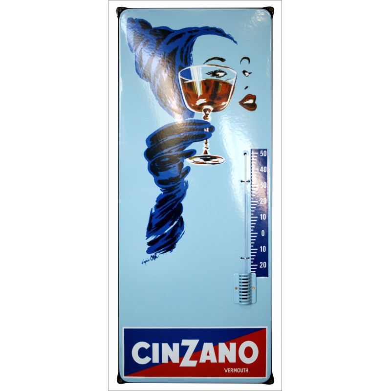 Cinzano Vermuth Emaille Thermometer Emaille Bord