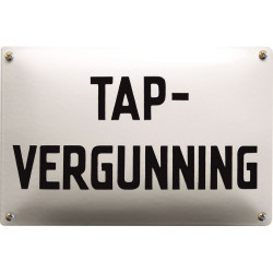 Emaille Horeca Bord Tap-Vergunning 14x10cm