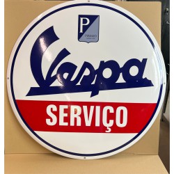 Vespa Servico Service Servizio Automotive Emaille Bord 80cm gebold