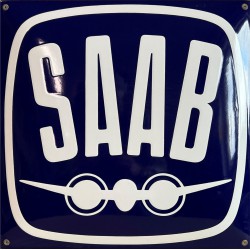 SAAB Automotive Emaille Bord 40x40cm gebold