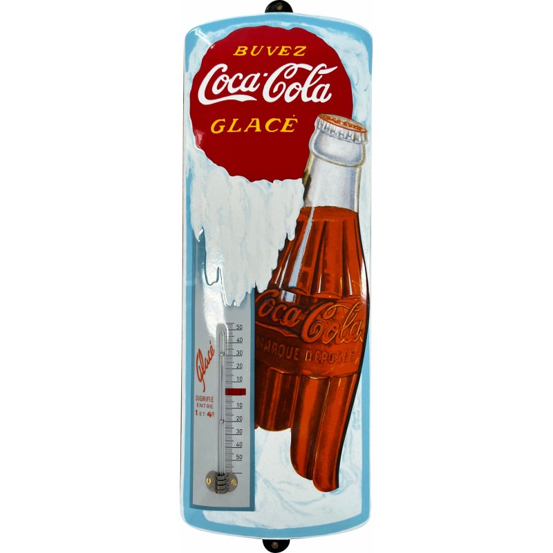 Coca Cola Glace Emaille Thermometer Emaille Bord Oor 18,5x51cm - Emaille Kopie