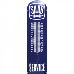 Saab Emaille Thermometer met Logo 12x43cm